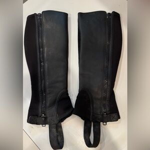 Ariat Black Leather Riding Half Chaps size XS
